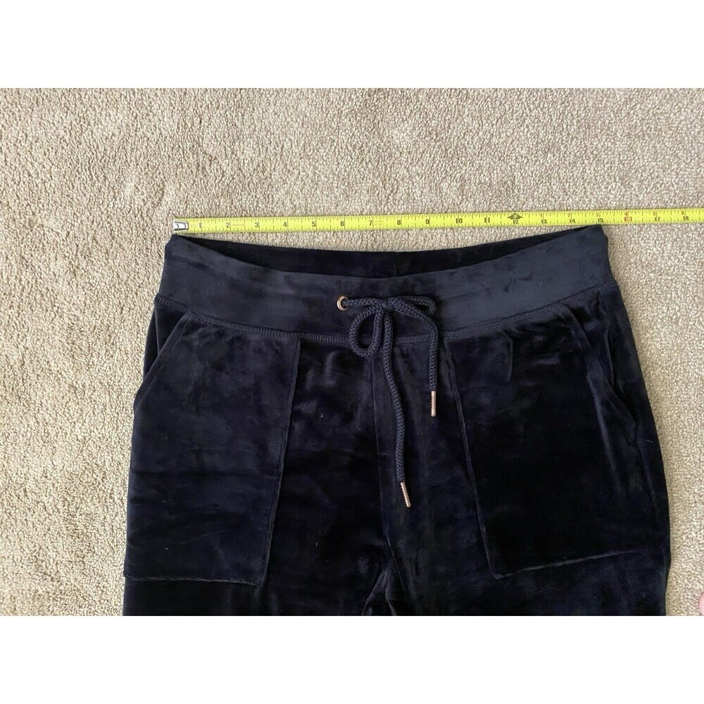 Green Tea High Rise Pants Black Y2K Velour Luxe Stretch Pants Women’s Size L - Picture 5 of 12